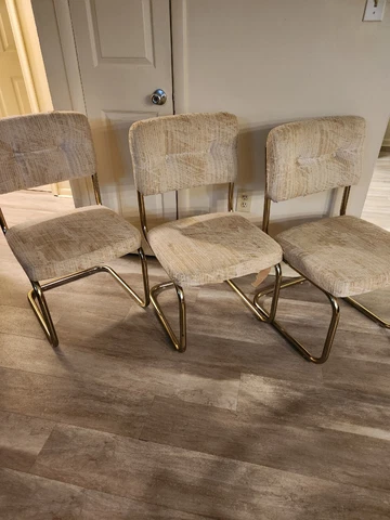Vintage Mid Century 1970s 80s Retro Chrome Craft Cantilever Chairs Set 3 Cover