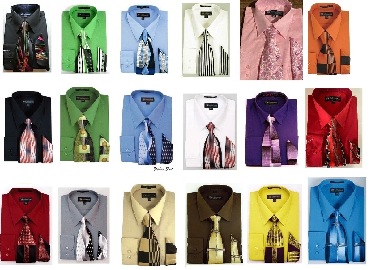 Las Mejores Ofertas En Poliéster Marrón Puño Francés Camisas De Vestir Para Hombres | EBay