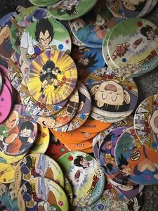 VINTAGE 1989 RANDOM DRAGON BALL Z 10 CAPS / POGS NO DOUBLES - Picture 1 of 1