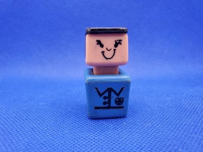 Винтажная синяя рубашка Playskool Square People 1970-е пластик полицейский - Изображение 1 из 4