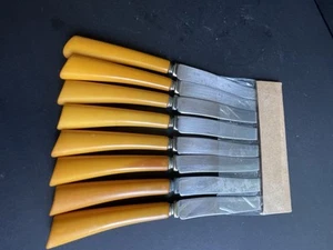 Bakelite Handled Knives Butter Scotch Set Of 8 - Bild 1 von 4