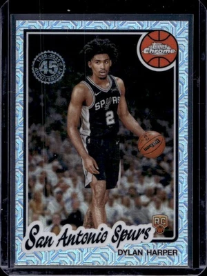 2025-26 Topps Dylan Harper 1980-81 Chrome RC Mojo Refractor Rookie #TC-DH Spurs - Image 1 of 2