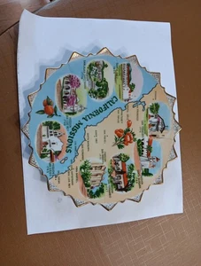 Vintage Decorative Souvenir Plate California Missions Japan Ceramic Gold Trim - Picture 1 of 1