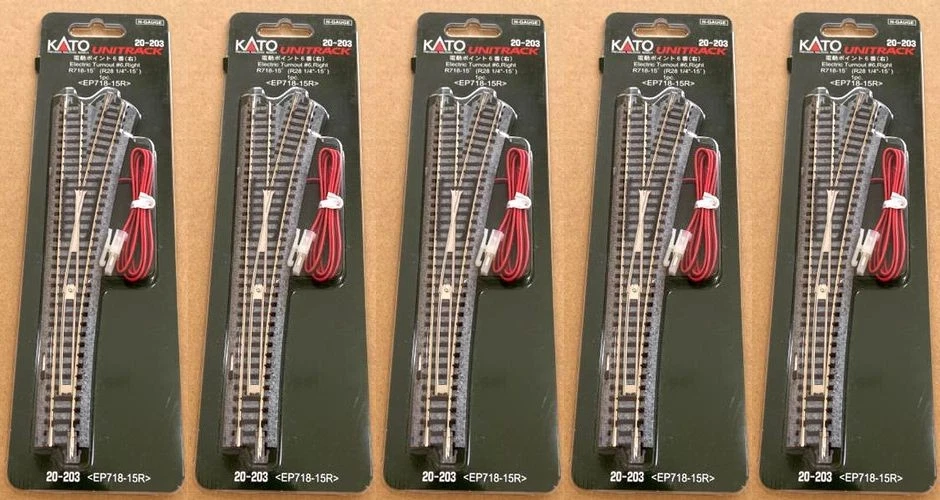 Juego de 5 unidades escala N KATO 20-202 desvío eléctrico #6 mano derecha  Foto 1 de 4