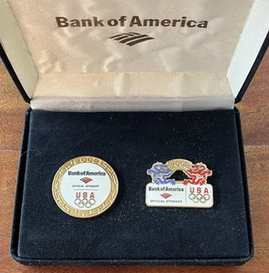 2008 BEIJING CHINA OLYMPIC GAMES BANK OF AMERICA SPONSOR PIN BADGE EXCLUSIVE SET - Picture 1 of 2