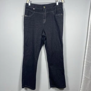 Scalina Black Glitter Embellished Jeans Women’s Sz Indian 46 US 34 Wide Leg - Picture 1 of 6