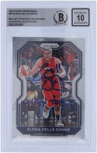 Elena Delle Donne Mystics Signed 2021 Panini Prizm #81 BAS 10 Card w/Top 25 Insc - Picture 1 of 2