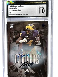 Nico Collins Texans 2021 Luminance Rookie Card Auto Blue #/50 GEM MINT CSG 10 - Bild 1 von 5