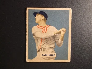 Tarjeta de béisbol Sam Mele 1949 Bowman Gum # 118 - Imagen 1 de 2