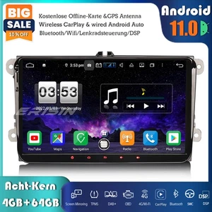 64GB Android 11.0 Autoradio GPS DAB+ Für VW Passat Golf 5/6 Polo Tiguan T5 Caddy - Bild 1 von 12