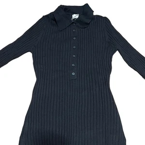 A New Day Women's Black Henley Neck Long Sleeve Sweater - Size XS - NWT - Picture 1 of 9