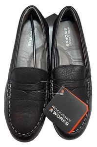 Zapatos de trabajo y seguridad Rockport Works Top Shore RK600-W para mujer talla 10WLoafer negros - Imagen 1 de 5