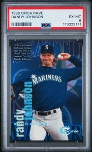 1996 Fleer Circa Baseball Card RANDY JOHNSON Rave! Rare! #14/150 PSA 6 - Picture 1 of 2
