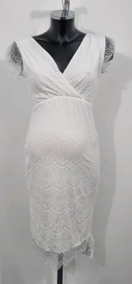 Vestido de novia de maternidad corto Tiffany Rose 'Imogen Shift' marfil talla 3 Reino Unido 12-14 Foto 1 de 4