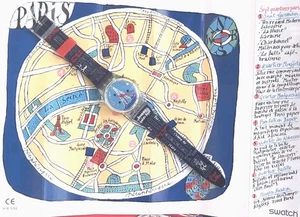 Swatch Watch TITI PARISIEN GK276 1998 Standard Gents Designed By Jacques Benoit - Picture 1 of 9