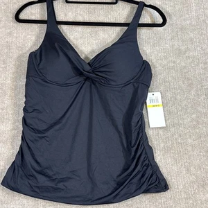 Anne Cole Signature Underwire Twist Tankini Top Black Size 38 B/C - Picture 1 of 2