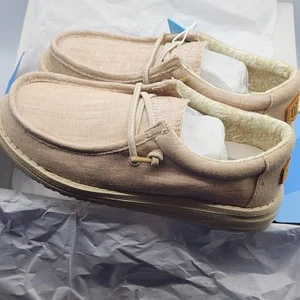 Hey Dude Youth Wally Basic Beige EE. UU. K12 Niños 12 (EU 31) NUEVO CON ETIQUETAS - Imagen 1 de 7