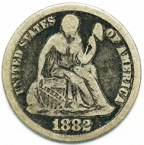 1882 Seated Liberty Dime F Cover