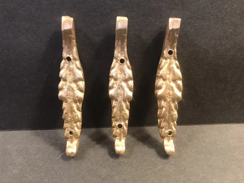 Antique Bronze Ornament/Pediment/Furniture Decoration/Set Of 3/Leaves/France1940 Cover
