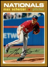 Max Scherzer 2020 Topps Heritage 5x7 Gold #82 /10 Nationals