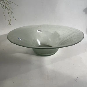 Vintage Eco Glass Bowl Spanish Textured Vase Floating Candle W37cm x H 11cm - Picture 1 of 10
