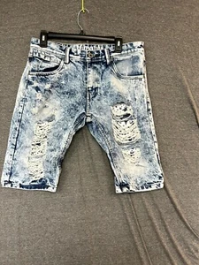 Jeans Trillnation corto uomo 32 blu 100% cotone invecchiato vita media 5 tasche - Foto 1 di 12