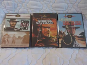 A FISTFUL OF DOLLARS HANG 'EM HIGH THE GOOD BAD AND UGLY DVD LOT CLINT EASTWOOD - Picture 1 of 17