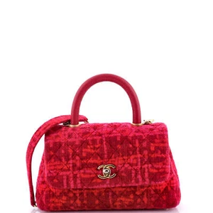 Chanel Coco Top Handle Bag Quilted Tweed Mini - Picture 1 of 8