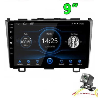 For Honda CRV 2007-2011 2din Car Stereo Radio 9" Android 11.1 MP5 Player+Camera - Image 1 of 4
