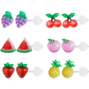 6 Pairs Plastic Earring Studs Plastic Earrings for Sensitive Ears Plastic Stud E - Picture 1 of 7