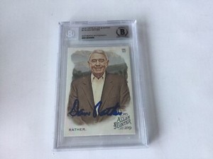 Dan Rather Signed Autographed Allen & Ginter Card Slabbed Beckett BAS COA b