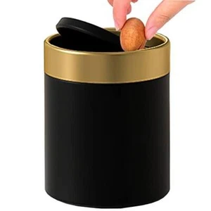 JILLICK Mini Trash Can with Lid, Stainless Steel Small Tiny Trash Can, - Picture 1 of 7