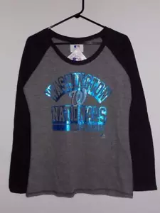 Washington Nationals t shirt women's long sleeve raglan gray NWT - Picture 1 of 5