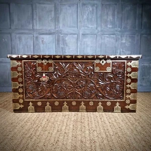 A 19th Century Indo Portuguese Colonial Chest. - Picture 1 of 19