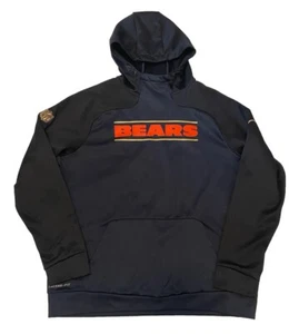 Nike NFL On Field Therma Fit Chicago Bears Men’s XL Pullover Hoodie Blue Black - Picture 1 of 9