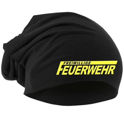 UGLYSHIRT Ein Leben lang Feuerwehr Mütze | Beanie Feuerwehrmann FFW Strickmütze 112 | M3