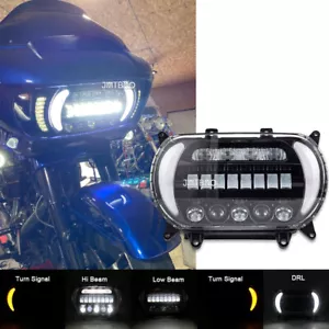 LED DRL Headlamp Turn Signal For Harley Road Glide FLTR FLTRX FLTRXS FLTRU 15-23 - Picture 1 of 11