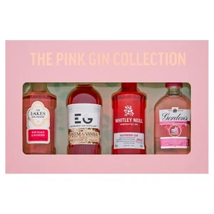 Pink Gin Gift Set 4x5cl Whitley Neill, Gordons, Edinburgh Gin, The Lakes Gin - Picture 1 of 7