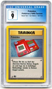 CGC 9 MINT German Pokedex Trainer Base Set 1st Edition Pokemon 87/102 -09 - Picture 1 of 2