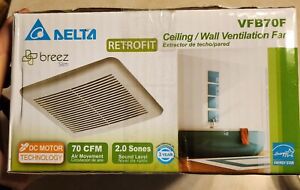 Delta Breeze Slim Retrofit Ceiling Wall Ventilation Fan VFB70F New 