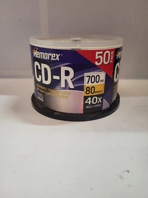 Memorex Recordable CD-R Media 40x 700mb 80min w/spindle 50-pk Factory Sealed - Image 1 of 4
