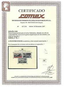HOJITA DEL SUBMARINO EDIFIL 781** MNH CERTIFICADO COMEX - Foto 1 di 2