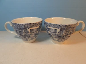 2 Willow Blue Cups ~ Made in England ~ Coffee & Tea Cups - Picture 1 of 3
