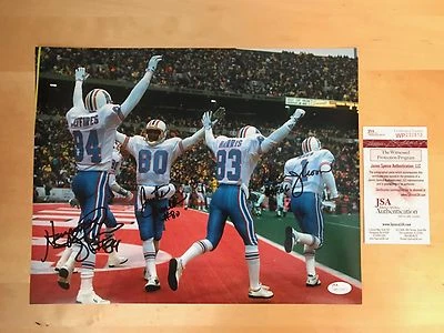 Multi Signed Houston Oilers Jefferies, Duncan, Moon 11x14 Photo JSA/COA 2 - Image 1 of 2