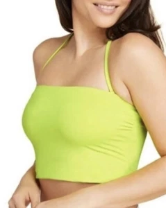 Andie Swim The Aruba Lime Green Bandeau Convertible Swim Top Size Small - Picture 1 of 9