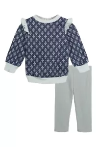 Baby Girls’ $48 Pippa & Julie Blue Geo Floral Knit Tunic/Leggings Set 18M NWT - Picture 1 of 2