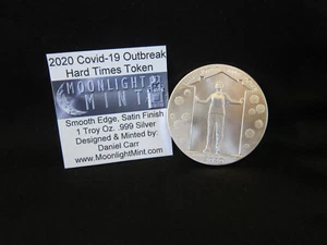 2020 Hard Times Token COV-19 Outbreak & Economic Stimulus 1 oz Silver DC Coin   - Picture 1 of 3