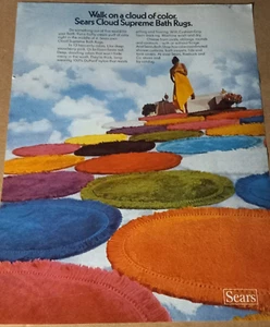 1972 anuncio impreso - alfombras de baño Sears pisos de colección página de publicidad - Imagen 1 de 2