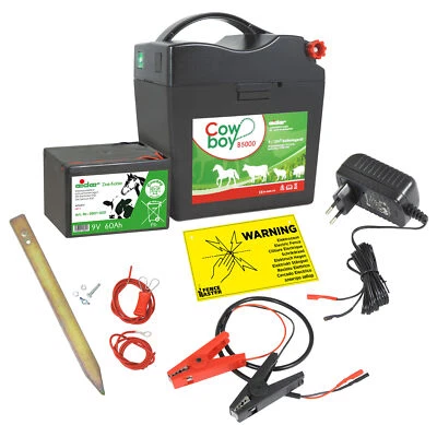 Weidezaun Komplett-Set Weidezaungerät +Batterie + 230V + 12V Adapter Elektrozaun