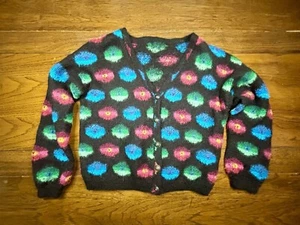 Vintage Handmade Wool Sweater, made in Uruguay 1990's Cardigan S Circle - Picture 1 of 9